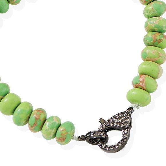 NWT 🦜 GENUINE EMPEROR TURQUOISE PARAKEET GREEN UNIQUE HEMATITE CLOSURE STRETCH - Picture 7 of 15